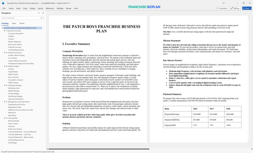 the patch boys franchise business plan 1