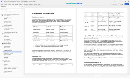 the scout guide franchise business plan 5