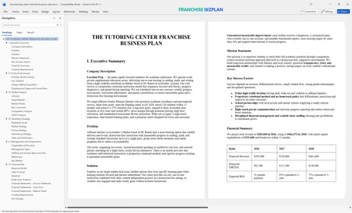 the tutoring center franchise business plan 1