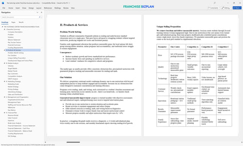 the tutoring center franchise business plan 2