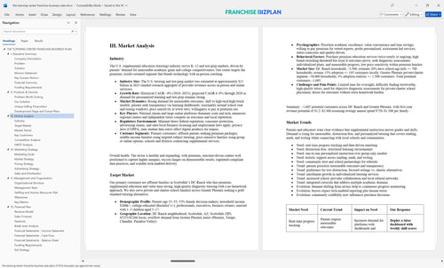 the tutoring center franchise business plan 3