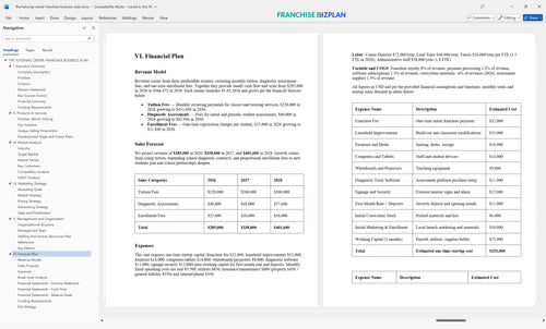 the tutoring center franchise business plan 6