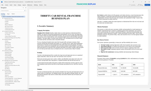 thrifty car rental franchise business plan 1