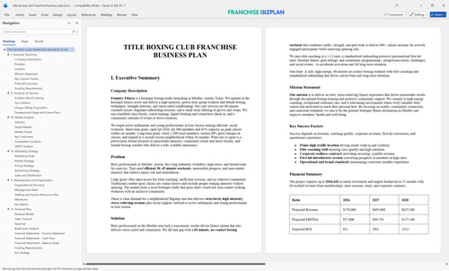 title boxing club franchise business plan 1