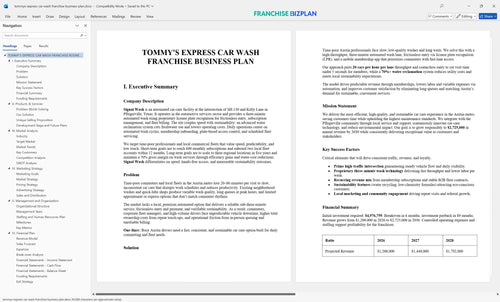 tommys express car wash franchise business plan 1