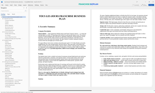 tous les jours franchise business plan 1