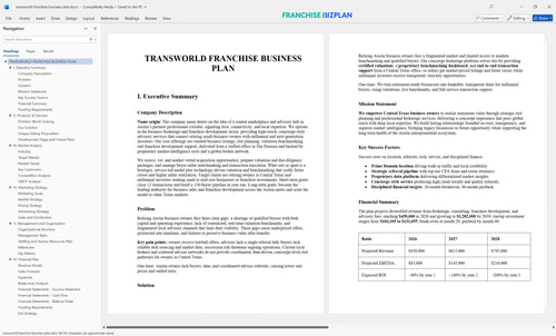 transworld franchise business plan 1