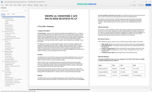 tropical smoothie cafe franchise business plan 1