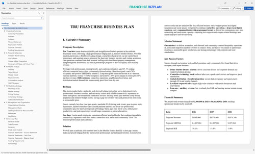 tru franchise business plan 1