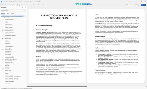 tss photography franchise business plan 1