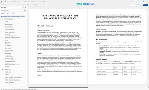 tuffy auto service centers franchise business plan 1