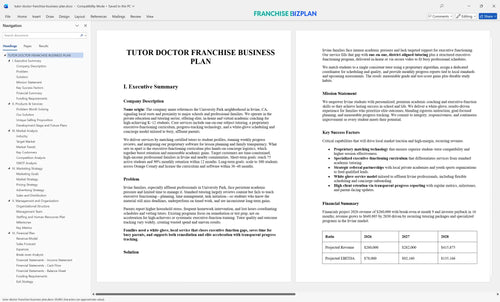 tutor doctor franchise business plan 1