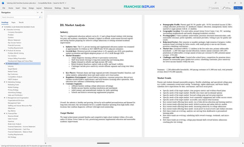 tutoring club franchise business plan 3