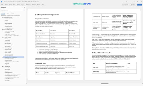 tutoring club franchise business plan 5