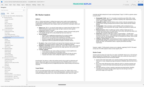 u save car and truck rental franchise business plan 3