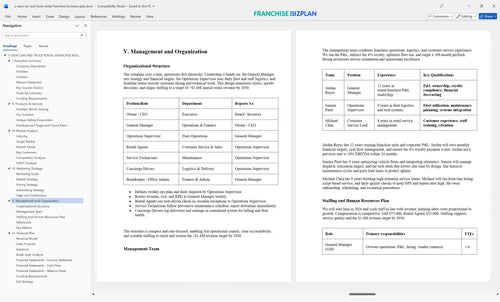 u save car and truck rental franchise business plan 5