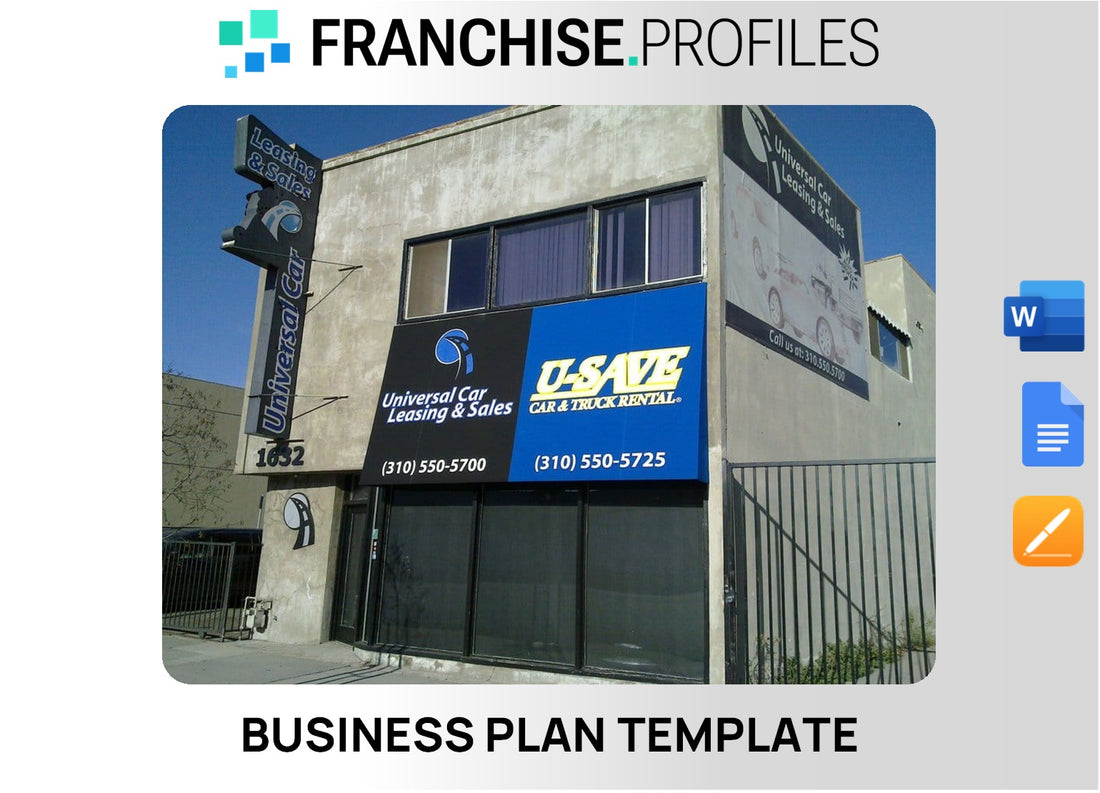 U-Save Car and Truck Rental Franchise Business Plan Template