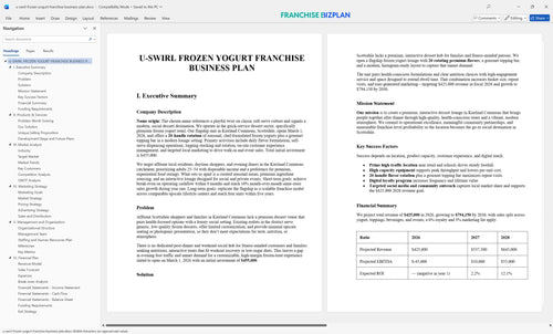 u swirl frozen yogurt franchise business plan 1