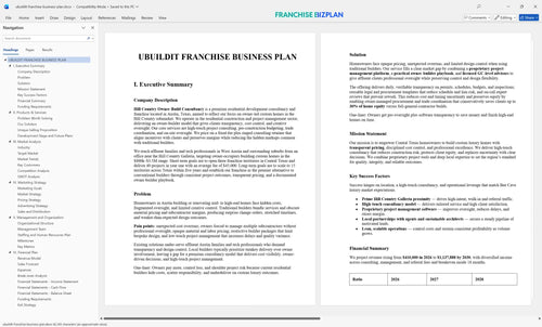 ubuildit franchise business plan 1