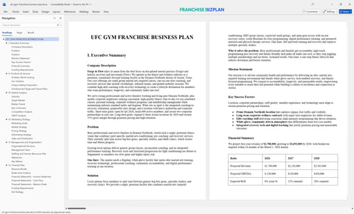 ufc gym franchise business plan 1