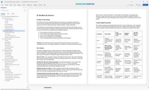 ufc gym franchise business plan 2