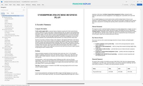 unishippers franchise business plan 1