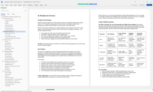 unishippers franchise business plan 2