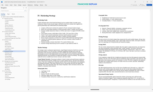 united check cashing franchise business plan 4