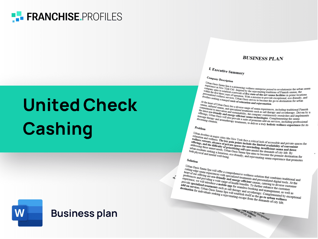 United Check Cashing Franchise Business Plan Template