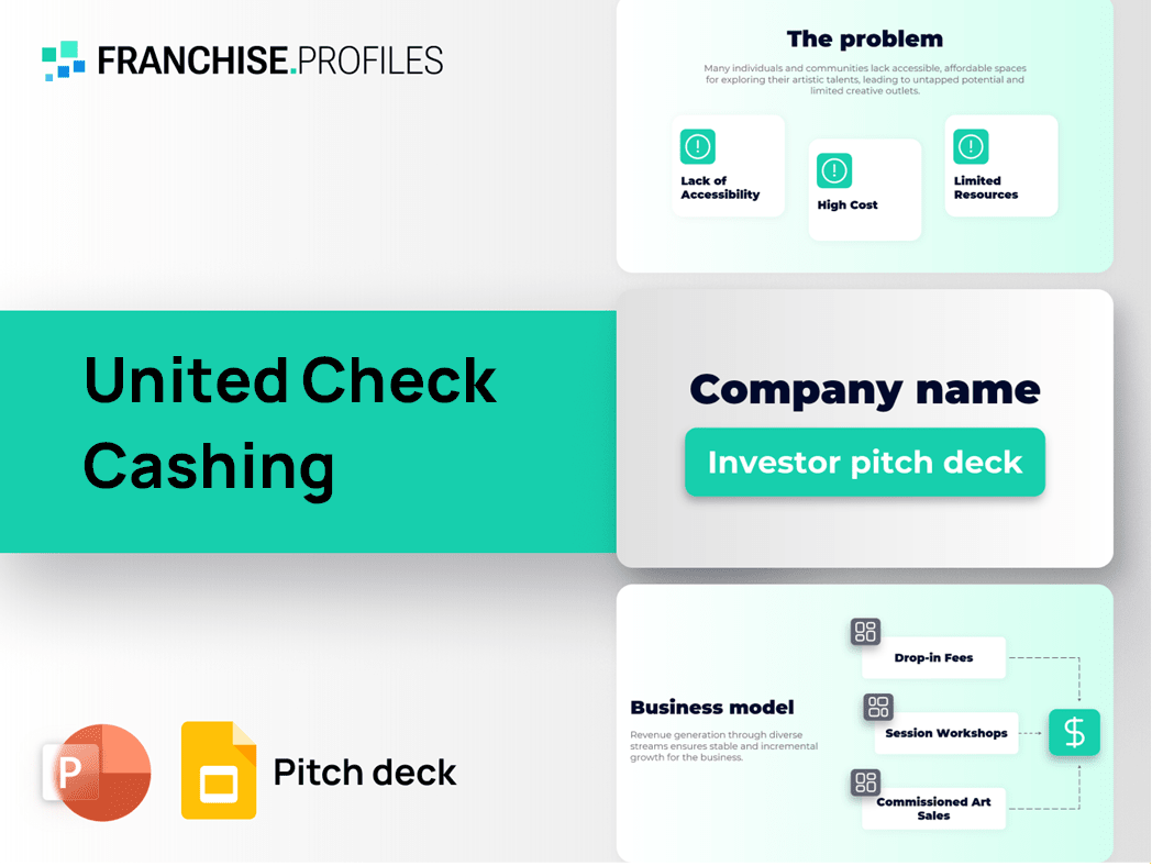 United Check Cashing Franchise Pitch Deck Template