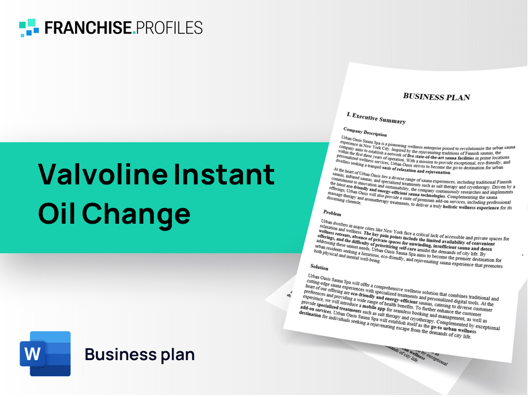 Valvoline Instant Oil Change Franchise Business Plan Template