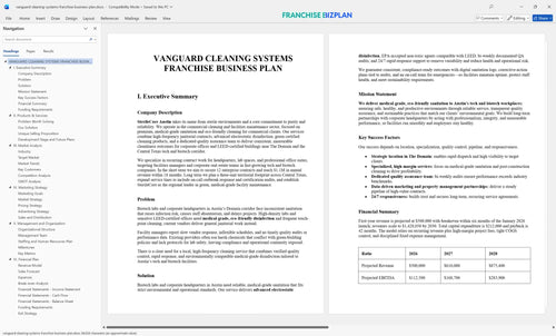 vanguard cleaning systems franchise business plan 1
