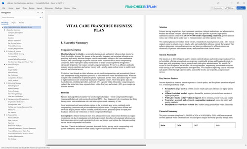 vital care franchise business plan 1