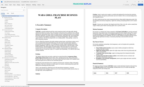 waba grill franchise business plan 1