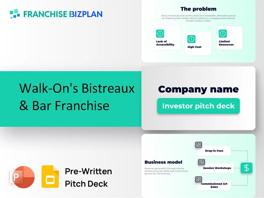 Walk-On's Bistreaux & Bar Franchise Investment Pitch Deck 2026
