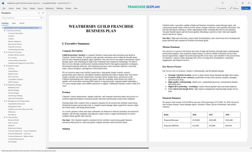 weathersby guild franchise business plan 1