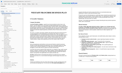 westaff franchise business plan 1