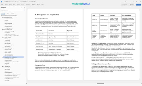 westaff franchise business plan 5