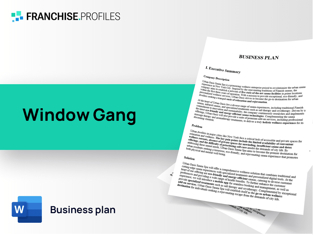Window Gang Franchise Business Plan Template