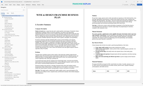 wine and design franchise business plan 1