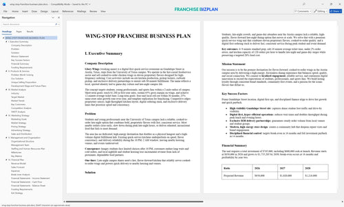 wing stop franchise business plan 1