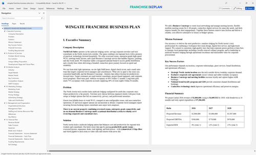 wingate franchise business plan 1