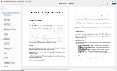 woodcraft franchise business plan 1