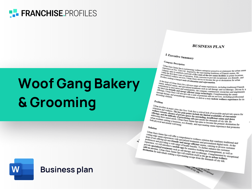 Woof Gang Bakery & Grooming Franchise Business Plan Template