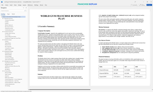 world gym franchise business plan 1