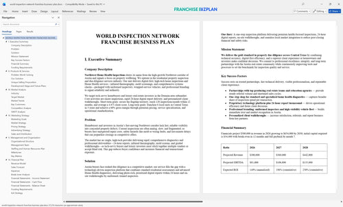world inspection network franchise business plan 1
