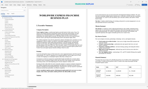 worldwide express franchise business plan 1