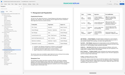 worldwide express franchise business plan 5