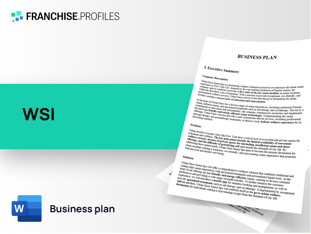 WSI Franchise Business Plan Template