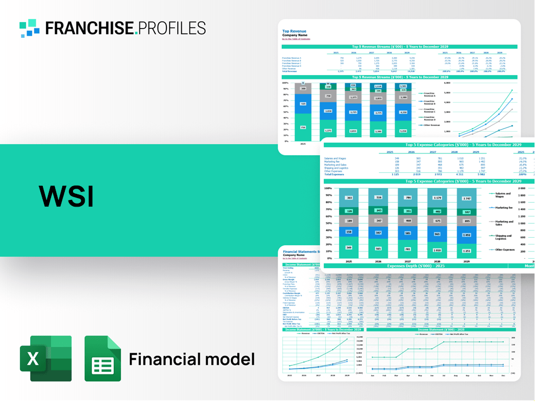 WSI Franchise Financial Model Template